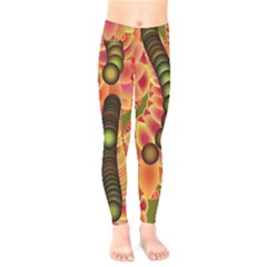 Abstract Background Digital Green Kids  Legging