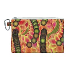 Abstract Background Digital Green Canvas Cosmetic Bag (large)