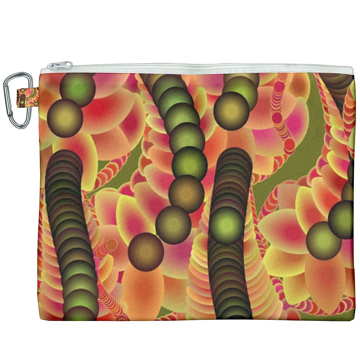 Abstract Background Digital Green Canvas Cosmetic Bag (XXXL)