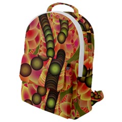 Abstract Background Digital Green Flap Pocket Backpack (small)