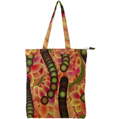 Abstract Background Digital Green Double Zip Up Tote Bag by HermanTelo