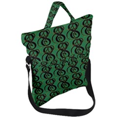 Abstract Pattern Graphic Lines Fold Over Handle Tote Bag