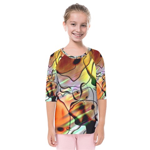 Abstract Transparent Drawing Kids  Quarter Sleeve Raglan Tee by HermanTelo