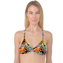 Abstract Transparent Drawing Reversible Tri Bikini Top