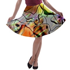 Abstract Transparent Drawing A-line Skater Skirt