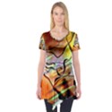 Abstract Transparent Drawing Short Sleeve Tunic  View1