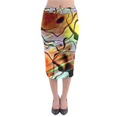 Abstract Transparent Drawing Midi Pencil Skirt