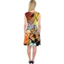 Abstract Transparent Drawing Capsleeve Midi Dress View2