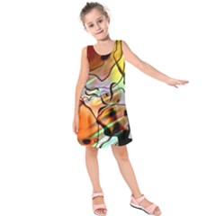 Abstract Transparent Drawing Kids  Sleeveless Dress