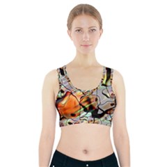 Abstract Transparent Drawing Sports Bra With Pocket by HermanTelo