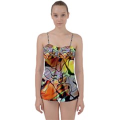 Abstract Transparent Drawing Babydoll Tankini Set by HermanTelo