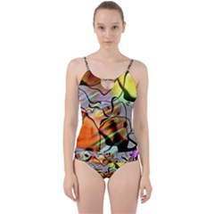 Abstract Transparent Drawing Cut Out Top Tankini Set