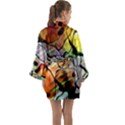 Abstract Transparent Drawing Long Sleeve Kimono Robe View2