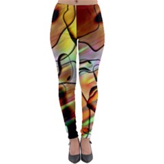 Abstract Transparent Drawing Lightweight Velour Leggings