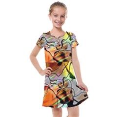 Abstract Transparent Drawing Kids  Cross Web Dress