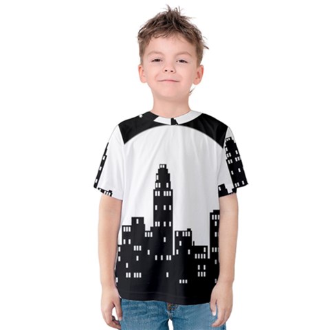 City Night Moon Star Kids  Cotton Tee by HermanTelo