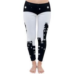 City Night Moon Star Classic Winter Leggings