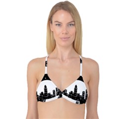 City Night Moon Star Reversible Tri Bikini Top