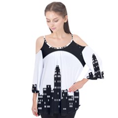 City Night Moon Star Flutter Tees