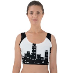 City Night Moon Star Velvet Crop Top by HermanTelo