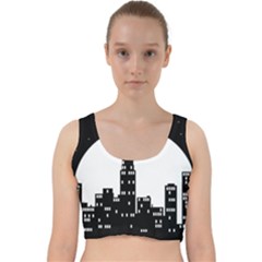 City Night Moon Star Velvet Racer Back Crop Top