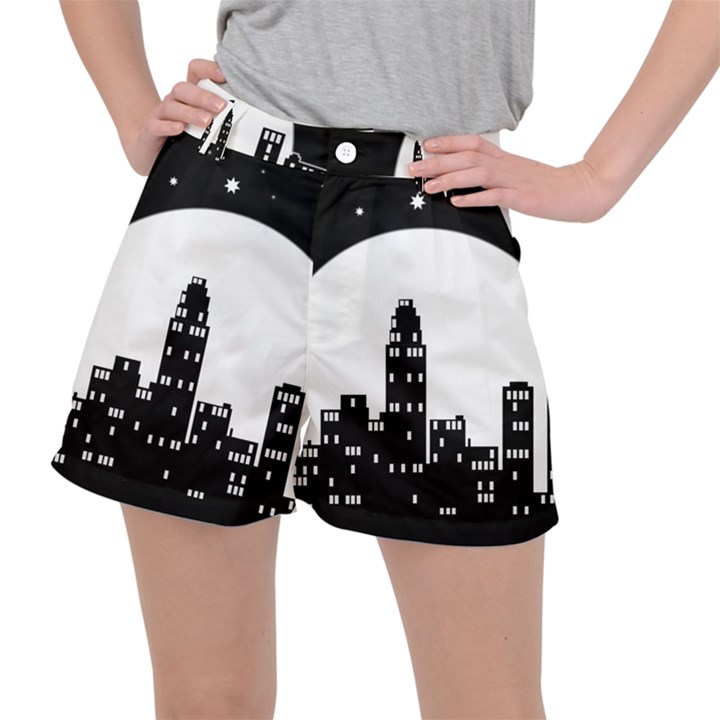 City Night Moon Star Ripstop Shorts