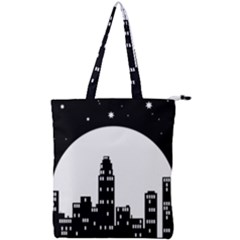 City Night Moon Star Double Zip Up Tote Bag by HermanTelo