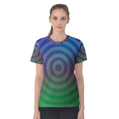 Blue Green Abstract Background Women s Cotton Tee