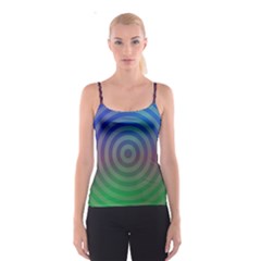 Blue Green Abstract Background Spaghetti Strap Top