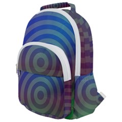 Blue Green Abstract Background Rounded Multi Pocket Backpack by HermanTelo