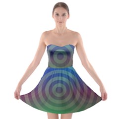 Blue Green Abstract Background Strapless Bra Top Dress