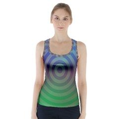 Blue Green Abstract Background Racer Back Sports Top