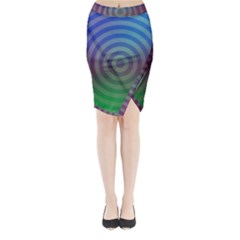 Blue Green Abstract Background Midi Wrap Pencil Skirt