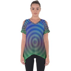 Blue Green Abstract Background Cut Out Side Drop Tee