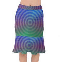 Blue Green Abstract Background Mermaid Skirt