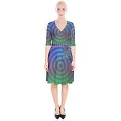 Blue Green Abstract Background Wrap Up Cocktail Dress