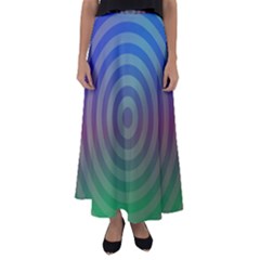 Blue Green Abstract Background Flared Maxi Skirt