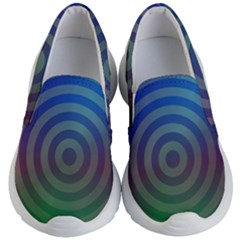 Blue Green Abstract Background Kids  Lightweight Slip Ons