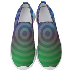 Blue Green Abstract Background Men s Slip On Sneakers