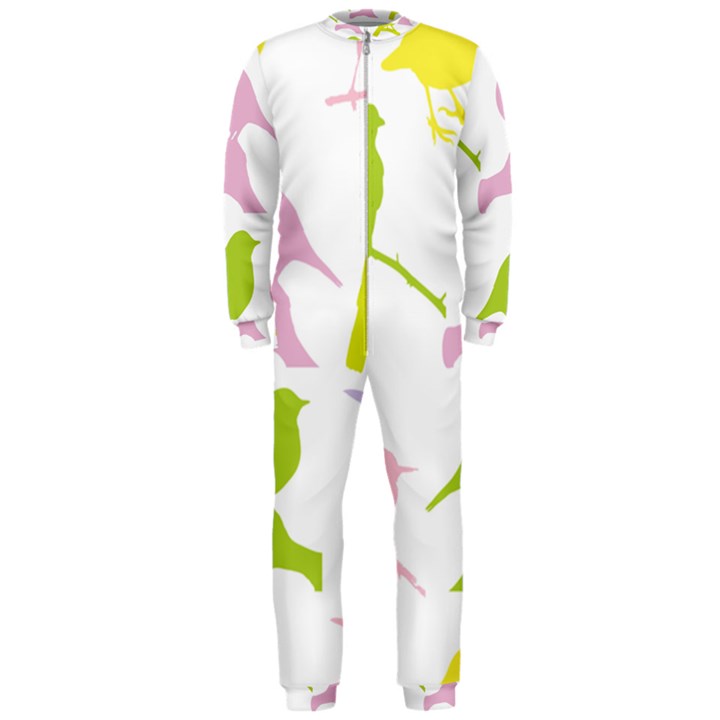 Birds Colourful Background OnePiece Jumpsuit (Men) 