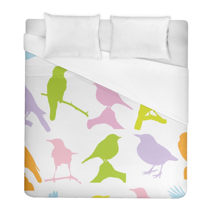 Birds Colourful Background Duvet Cover (Full/ Double Size)