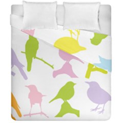 Birds Colourful Background Duvet Cover Double Side (california King Size)