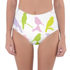 Birds Colourful Background Reversible High-waist Bikini Bottoms