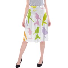 Birds Colourful Background Midi Beach Skirt