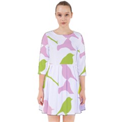 Birds Colourful Background Smock Dress