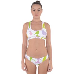 Birds Colourful Background Cross Back Hipster Bikini Set