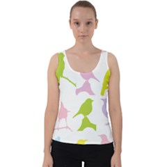 Birds Colourful Background Velvet Tank Top