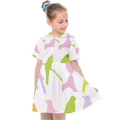 Birds Colourful Background Kids  Sailor Dress