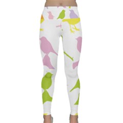 Birds Colourful Background Lightweight Velour Classic Yoga Leggings by HermanTelo