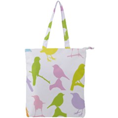 Birds Colourful Background Double Zip Up Tote Bag